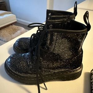 Black sparkle kids Dr. Martins size 12 toddler